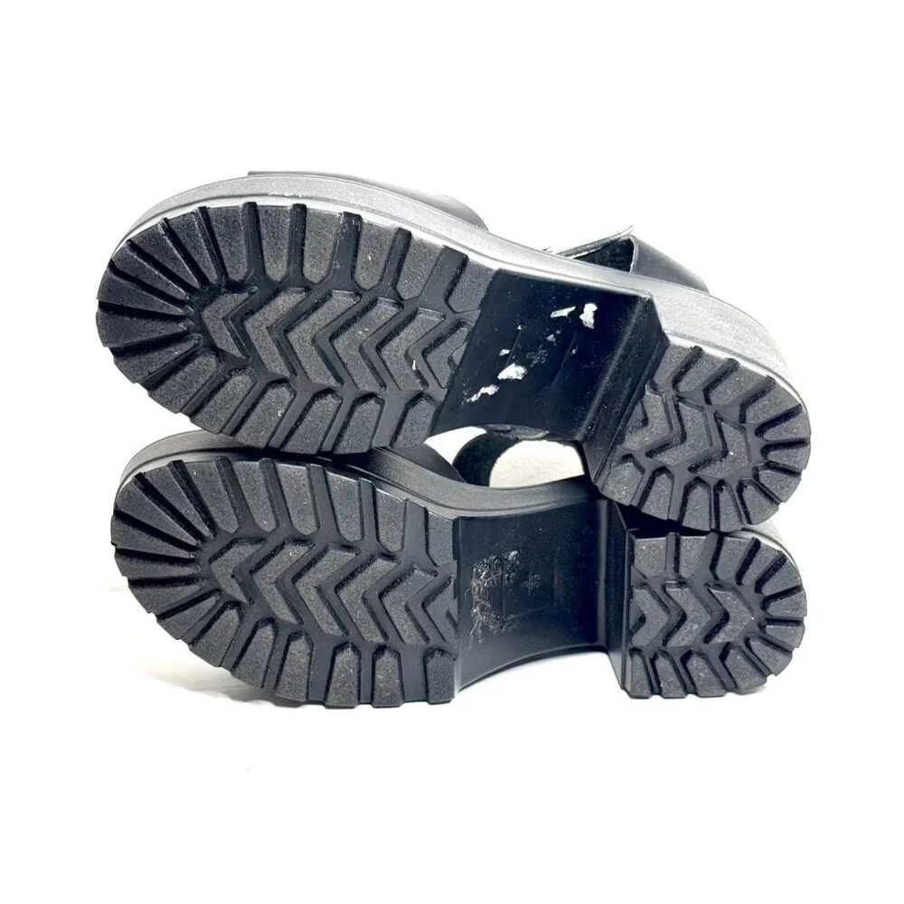 KOI FOOTWEAR Chunky Platform Lug Sole Heel Ankle Strap Sandals Womens 36 5.5 6